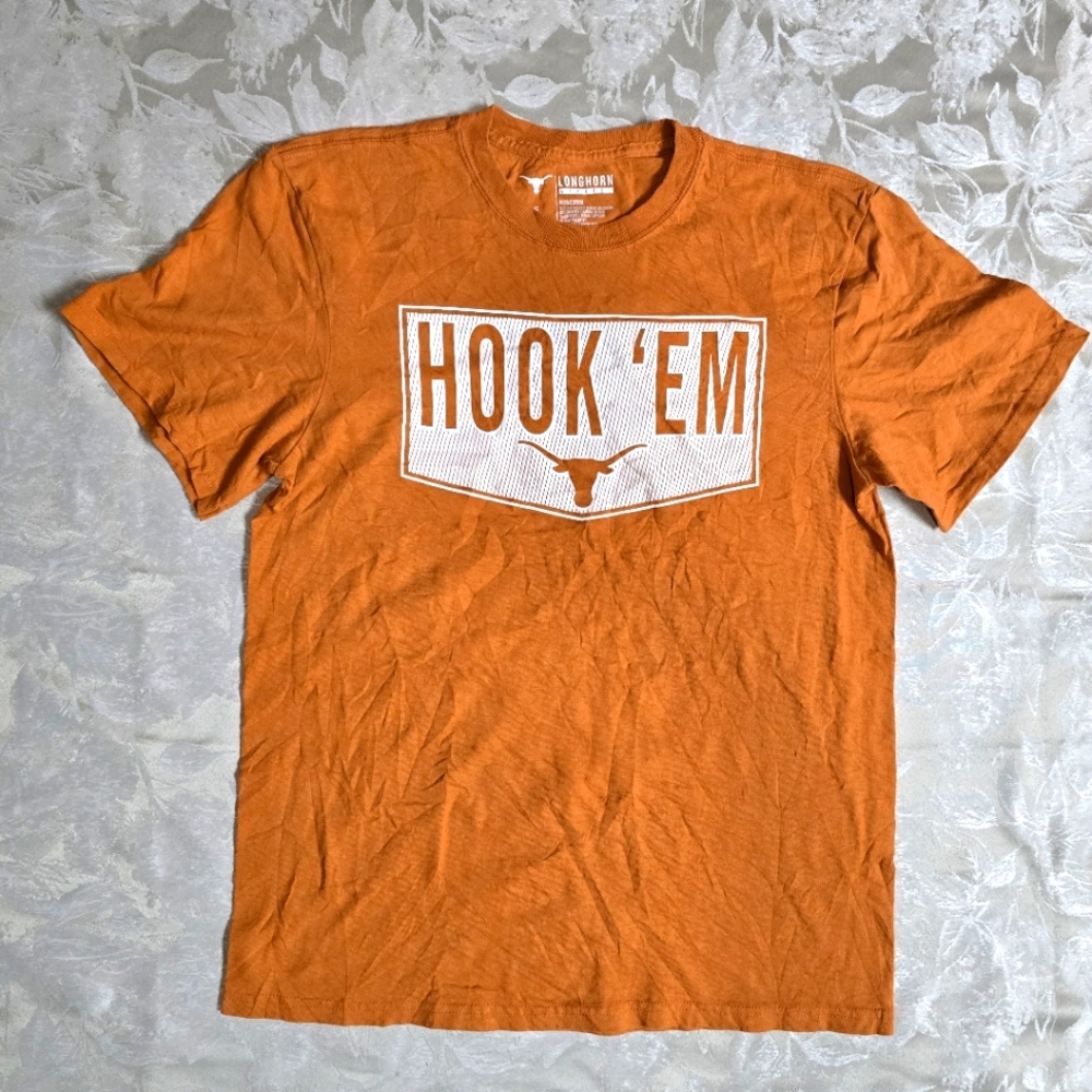 Texas Longhorn Apparel HOOK'EM Small Orange T-Shirt Sports University Football